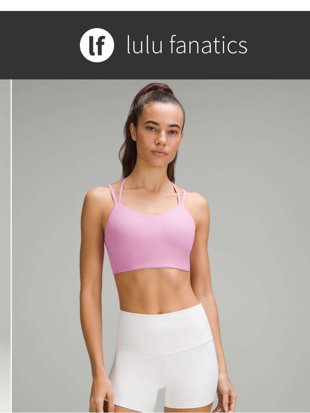 Lululemon Like a Cloud Ribbed Longline Bra Light Support 12 B/C Cup Dahlia Mauve